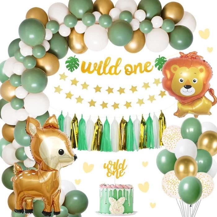 Décoration Anniversaire Thème Jungle Animaux JeVenis - Bannière Safari "Wild One" Pour Fête Enfant