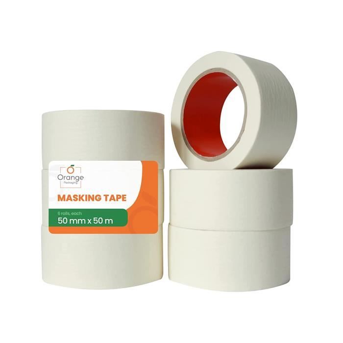 Ruban Adhésif Fragile KIPPEN - 6 Rouleaux Blanc/Rouge - 48mm X 66m - Pour Emballage