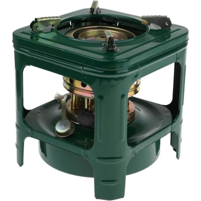 Réchaud De Camping Vintage Kérosène 1 Mèche Vert Émaillé - Années 1900