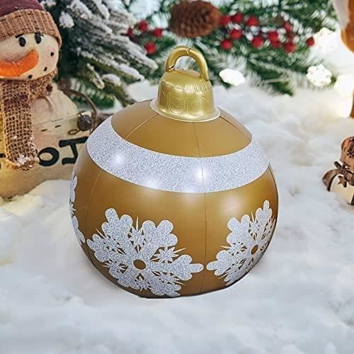 Boule de Noël Geante Gonflable Décoration Noel Exterieur en PVC