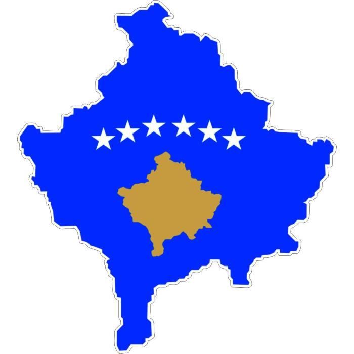 Autocollants Kosovo 75mm - Lot De 2 Stickers Vinyle, Imperméables, Pour Intérieur Et Extérieur - 11
