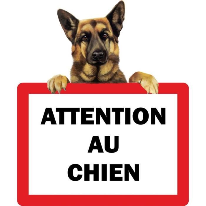 ATTENTION AU CHIEN MECHANT DOGUE BERGER AUTOCOLLANT STICKER AB116 