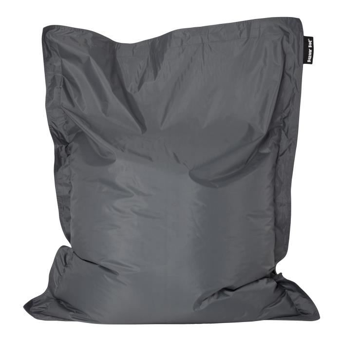 pouf géant xxl bazaar bag veeva - 180cm x 140cm - gris anthracite en polyester pour usage extérieur