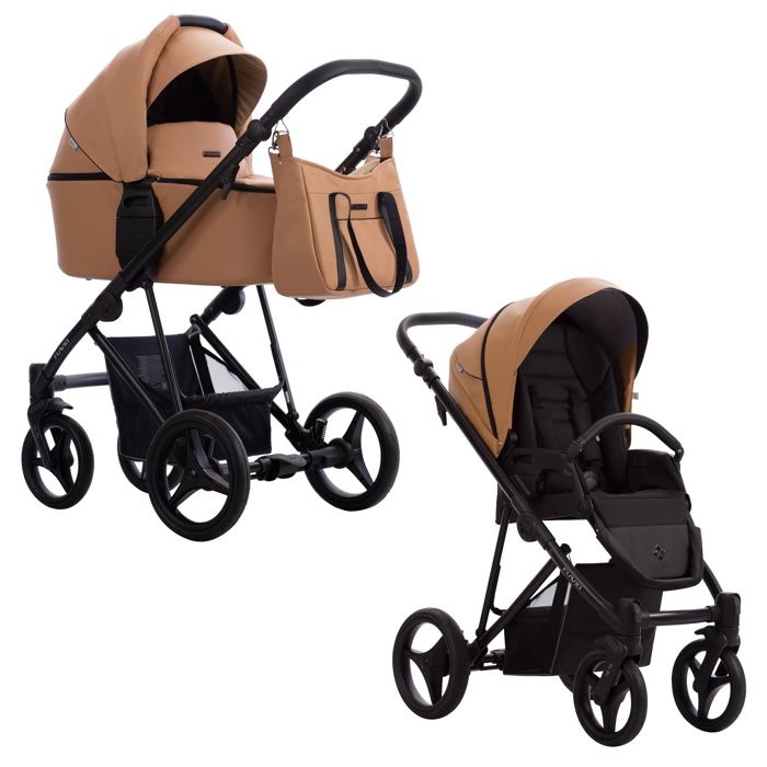 Poussette combinée 2 en 1 Flavio PRO - Camel - Landau, poussette promenade - Livrée avec ses accessoires.