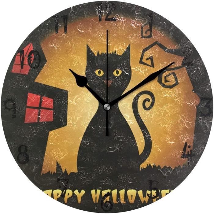 Pendule murale déco Chat D 22 cm