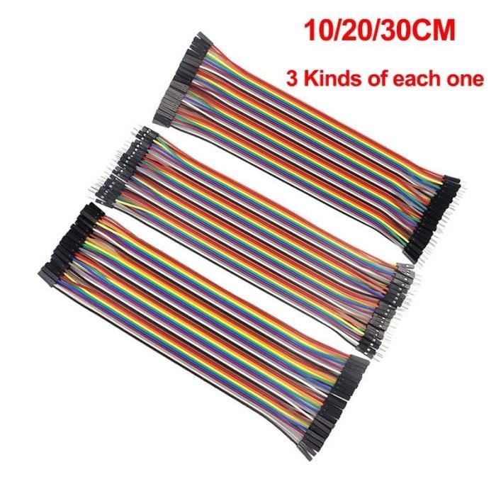 Lot De 40 Câbles Dupont Femelle-Femelle 10cm - Pour Arduino, Raspberry Pi, Breadboard | Connexions DIY