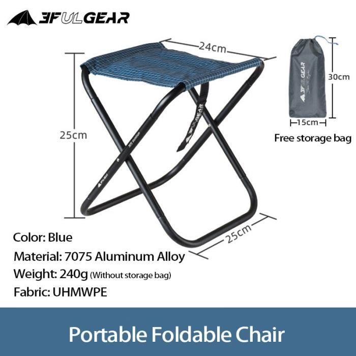 Tabouret De Pêche Vintage Thunder - Pliable, Portable - Toile Et Métal