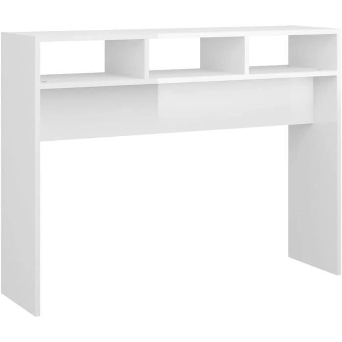 COSTWAY Table Console - 3 Tiroirs -100 X 32 X 75 CM, Style Contemporain Meuble D'Entrée Ou Couloir Blanc - Maison