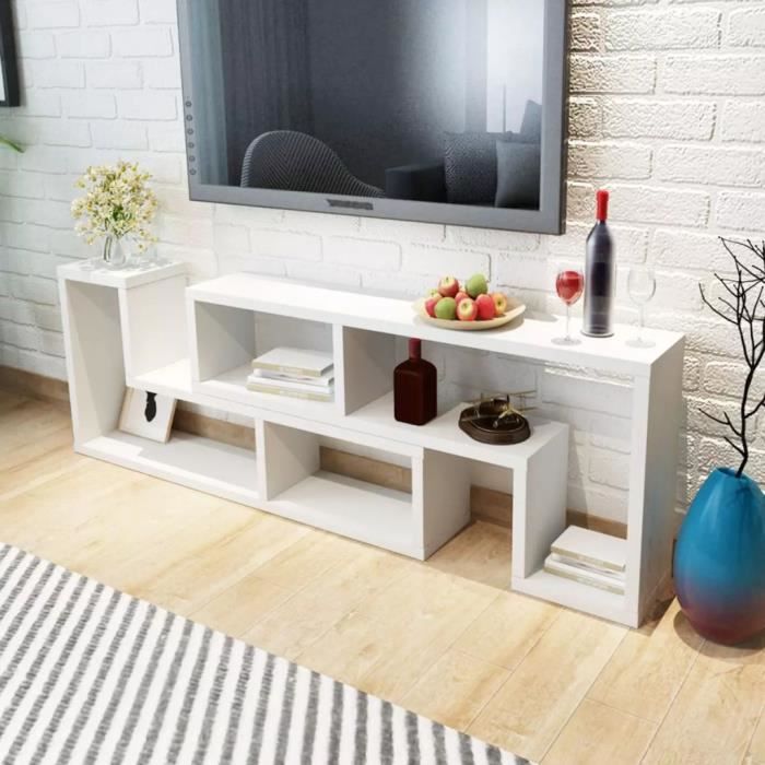 Kangaroo pupil Excursion Mobilier D'intérieur4206 - Meuble TV décor Table pour Salon - double en  forme de L Blanc - Cdiscount Maison
