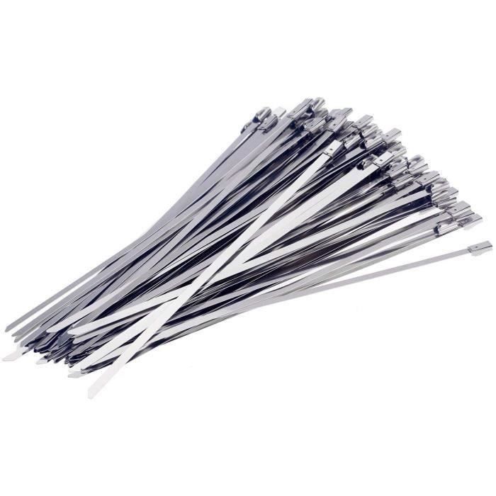 Lot De 100 Attaches-câbles Dégageables Noires - 4,8 Mm X 300 Mm - Pour Organisation Et Rangement
