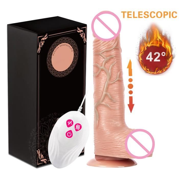 Vibromasseur 4 En 1 Pénis Chauffant Réaliste + Langue - Sextoy Rose En Silicone - Neuf
