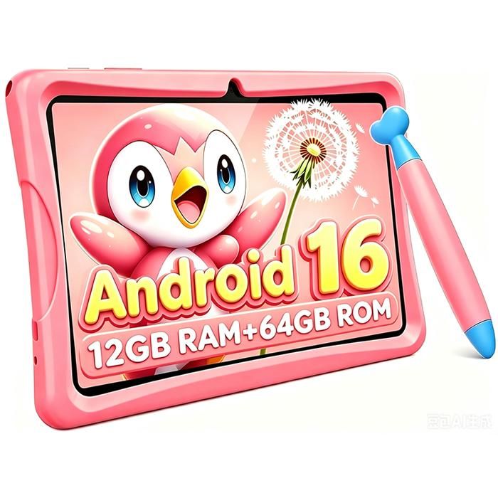 Tablette Enfant 10 Pouce Android 16 Tablette pour Enfant Éducative12Go RAM 64Go ROMContrôle ParentalAvec stylet Coque Antichoc