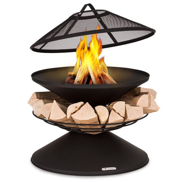 Aguilera 65cm Faible Brasero avec grille Noir