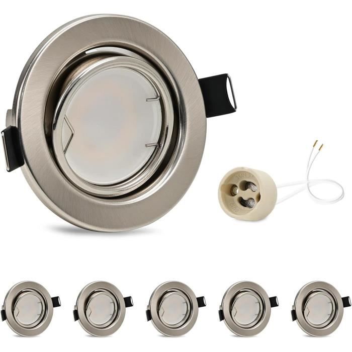 Lot De 6 Spots LED Encastrables Orientables Kambo - 6W 6000K Blanc Froid - Pour Plafond Salon Cuisine
