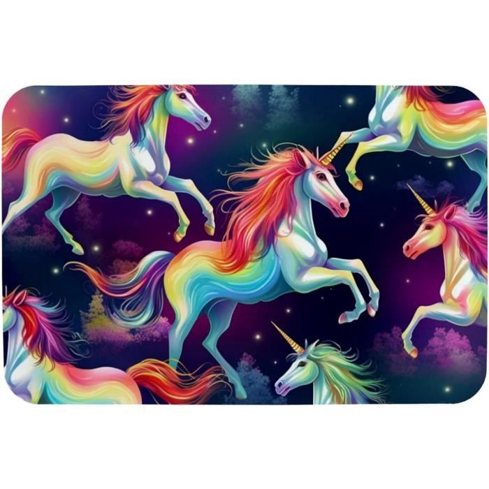 Tapis Rond <br> Licorne Arc En ciel