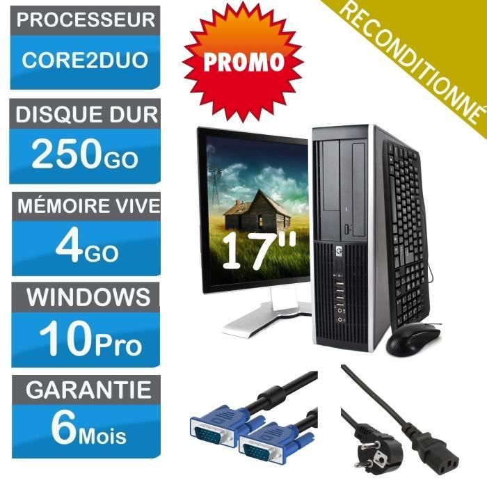 Top achat PC Portable PC Fixe Ordinateur complet  - HDD 250Go - 4Go Ram - Win10 - écran 17' pas cher