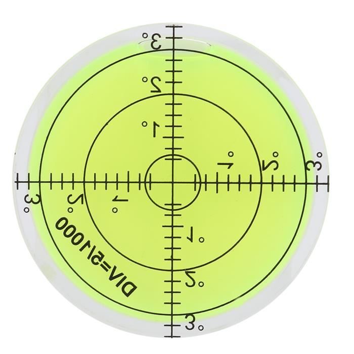 Dioche Niveau à bulle Outil de mesure de diamètre de 60 mm Bulle de niveau  ronde avec échelle pour l'équilibre de la plate-forme