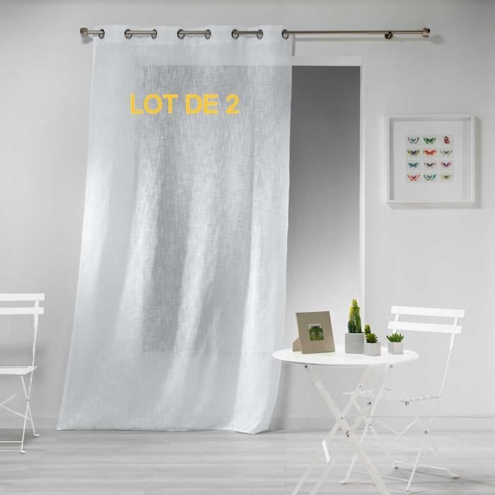 Douceur dInt/érieur CDaffaires Lot de 2 Panneaux a Oeillets 140 x 240 cm Voile Imprime Transfert mirade Menthe