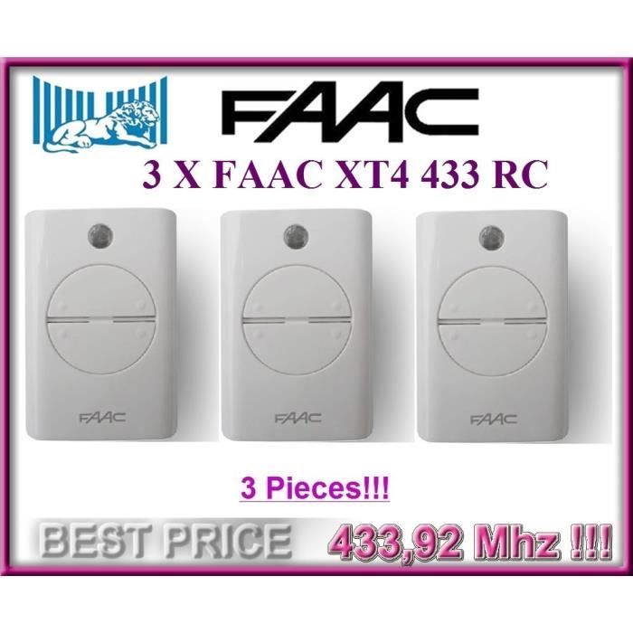 3 FAAC emetteurs!!! 3 X FAAC XT4 433 SLH LR 4-canaux télécommandes 433,92Mhz