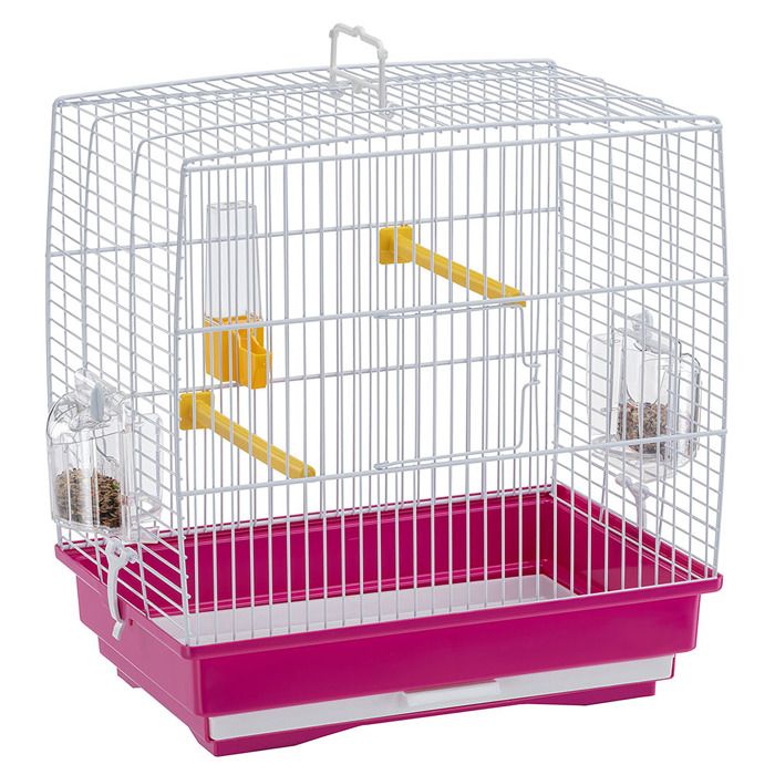 Comparer les prix de Cage Rekord 1 - FERPLAST - 35 x 24 x 37 cm - Blanc et fuchsia - Pour canari