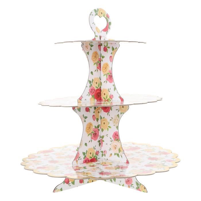 Présentoir à Gâteaux 2 Niveaux Eaton Fine Dining – Ardoise Noire – Mariage, Fête