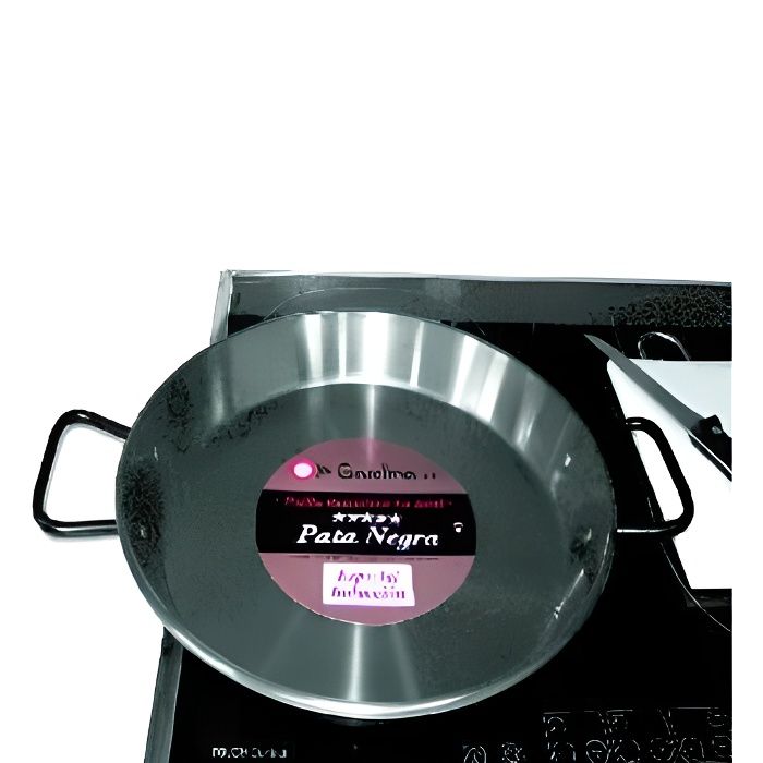Poele a paella acier poli pour induction 34 cm
