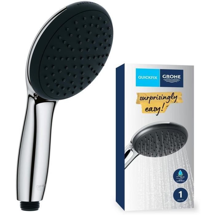 Pommeau de douche GROHE Vitalio Start 110 27940001 1 jet Pluie Economie d'eau Procédé anti calcaire Chromé