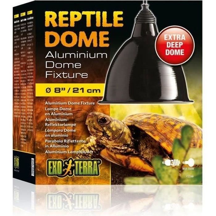 Exoterra Dome Fixture Eclairage en aluminium pour Reptile/Amphibien Taille Large 21 cm