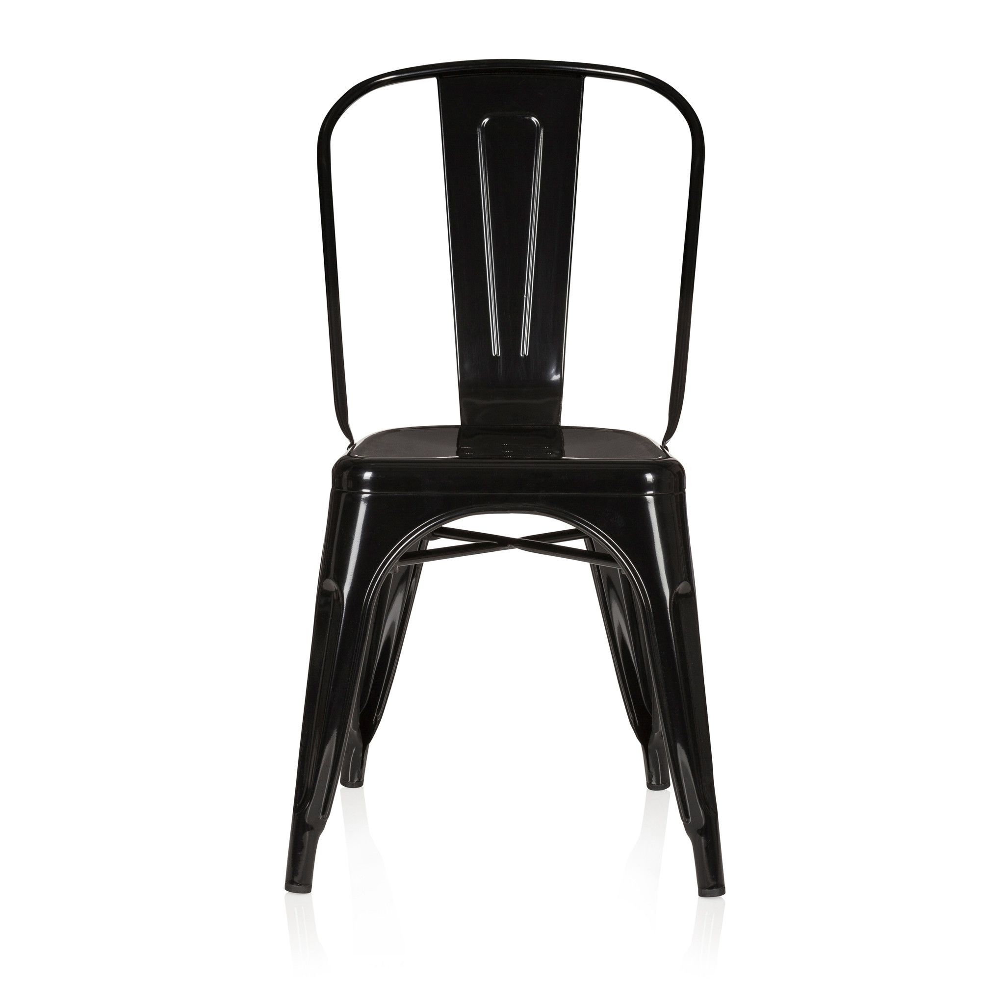 chaise bistrot vantaggio comfort - hjh office - métal noir - empilable - bonne stabilité - gastronomie ou maison