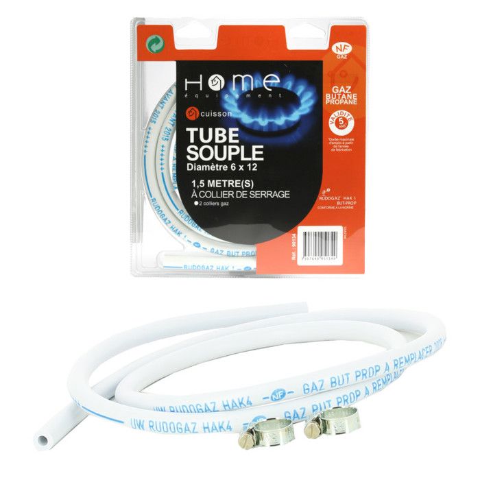 Tuyau De Gaz Butane 1,50 M - Validité 10 Ans - Pour Barbecue, Cuisinière, Plaque De Cuisson - Norme XP D 36-112