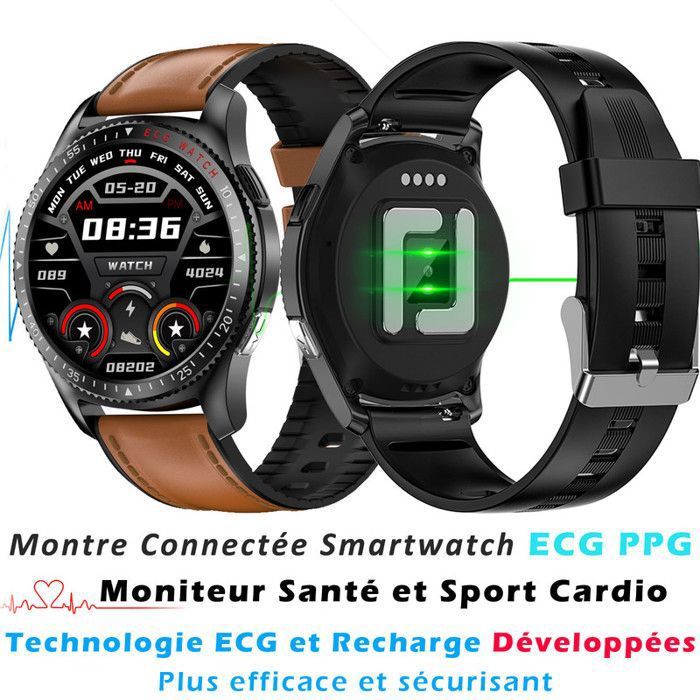 Montre Connectée Homme XtraDiTech ECG Cardiofréquencemètre