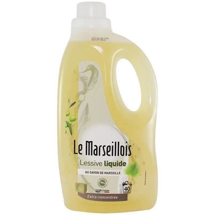 LE MARSEILLOIS Lessive liquide savon de marseille - 2 L - 40 lavages