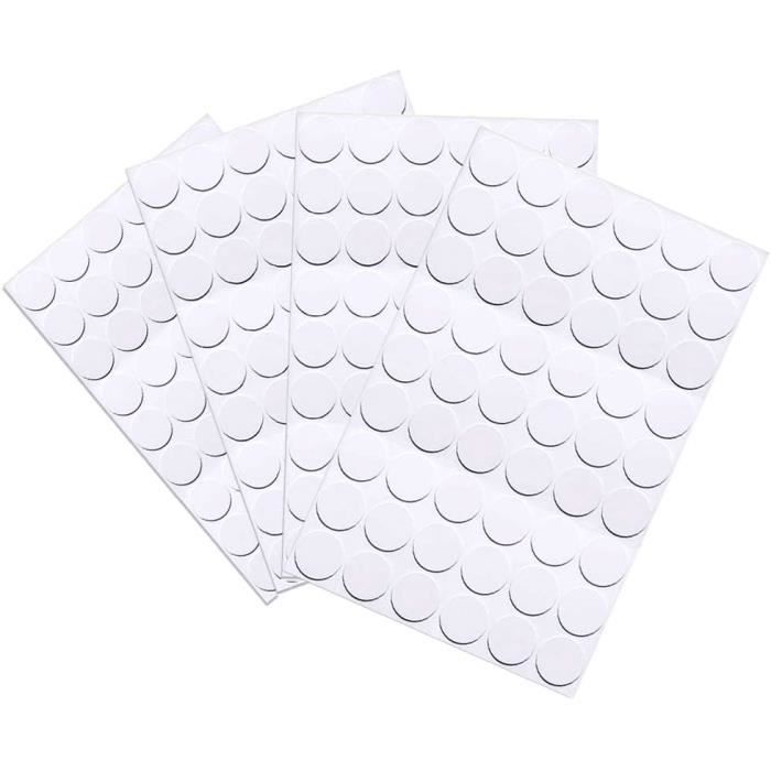 Cache-Vis Autocollants Blancs - 234 Pièces, Diamètres 13 Mm Et 21 Mm - Pour Meubles, Placards, Armoires