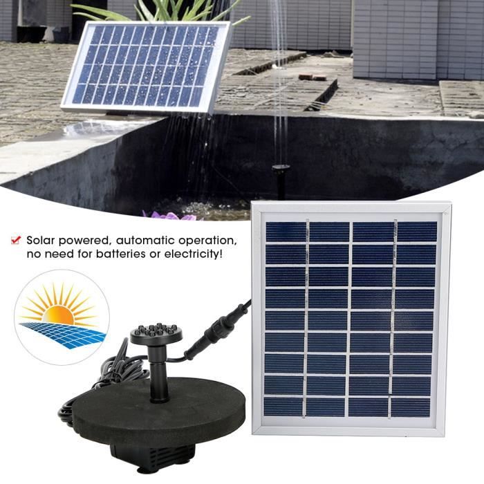 Kit de fontaine Panneau solaire Pompe à fontaine solaire flottante Couleur : voir photo 