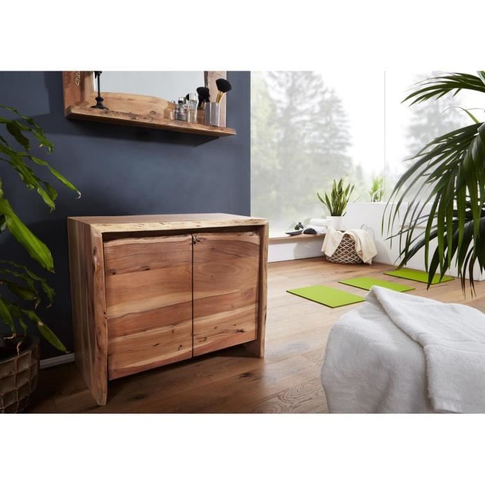 Commode basse - Bois massif dacacia laqué (Bois naturel) - PURE EDGE 611 Commode basse - Bois massif dacacia laqué (Bois naturel) - PURE EDGE 611