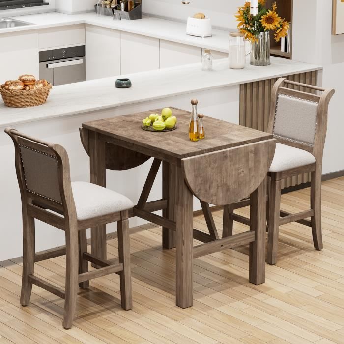 Table à manger avec chaises Table de bar avec ensemble de tabourets