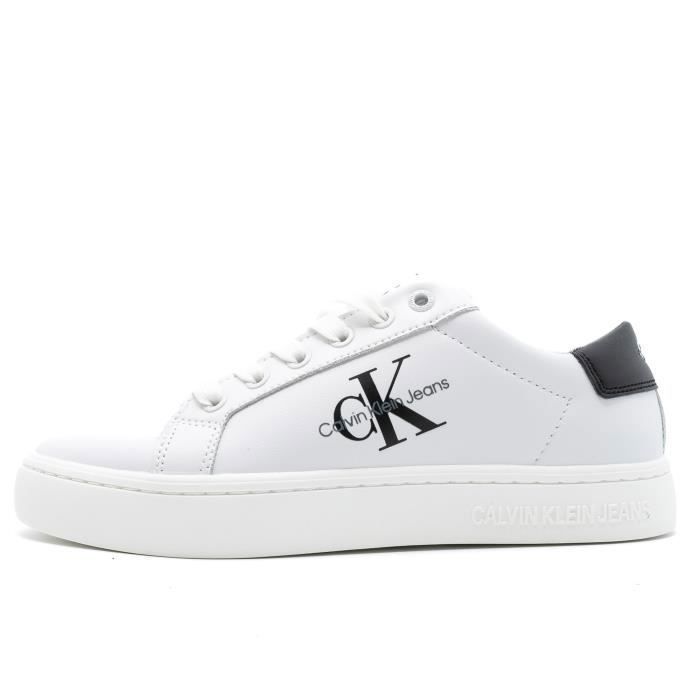 Calvin Klein Sneakers Classiques En Dentelle Cupsole CK Jeans - Blanc - Femme - Plat
