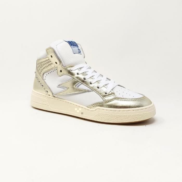 SEMERDJIAN Basket Semerdjian SMR Braga Gold - Femme - Cuir - Lacets - Plat