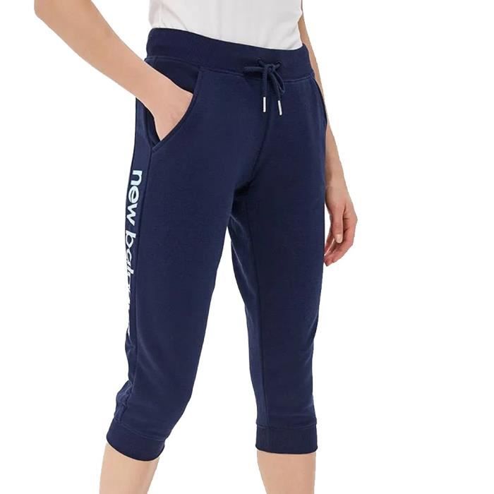 Pantacourt Bleu Marine Femme New Balance ESSENTIALS Bleu
