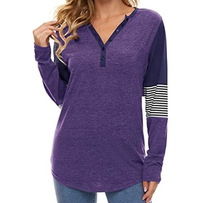 Chemisier Chic Femme Chemisier Femme élégant - Manches Longues - Coton - Col V Chemisier Femme Blanc