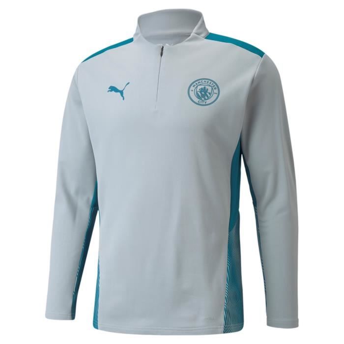 Sweatshirt 1/4 zip Manchester city 2021/22 - gris/bleu