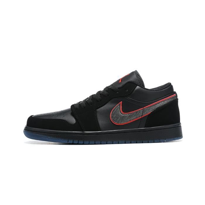 Basket Jordan 1 Low Chaussures de pour Homme Noir et rouge Noir et rouge -  Cdiscount Chaussures