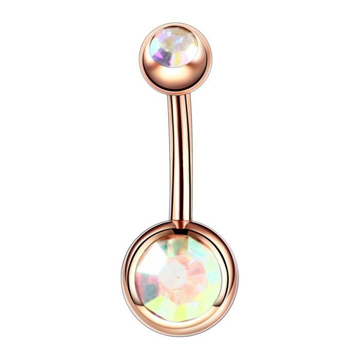 Ensemble de piercings pour le ventre en cristal en acier chirurgical 14G en zircon barre de