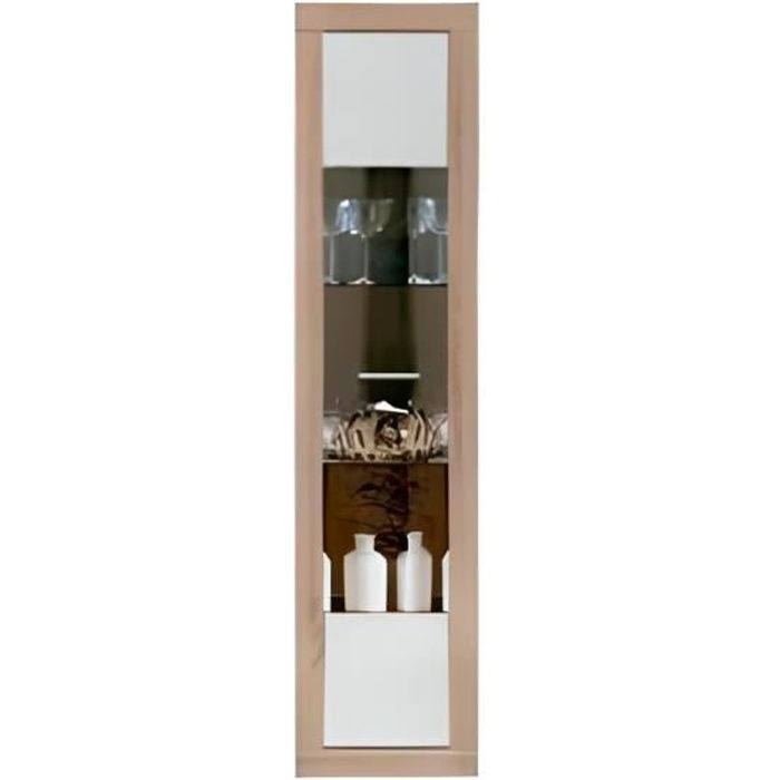 Vitrine avec 1 porte coloris Chêne Cambrian - Blanc - Longueur 44 x profondeur 35 x hauteur 190 cm Vitrine avec 1 porte coloris Chêne Cambrian - Blanc - Longueur 44 x profondeur 35 x hauteur 190 cm