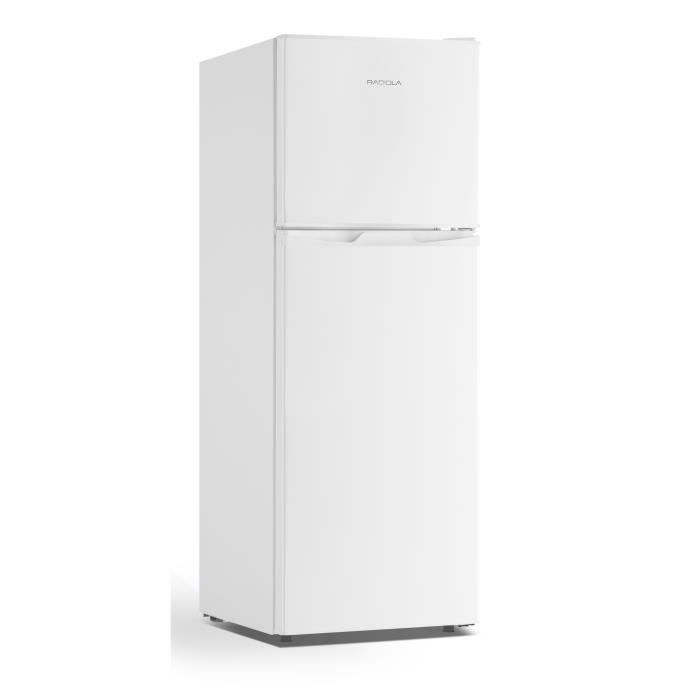 RADIOLA - RADP132W - Réfrigérateur 2 portes - 132L (98+34) - Froid statique - 2 clayettes verre - Porte réversible - Blanc