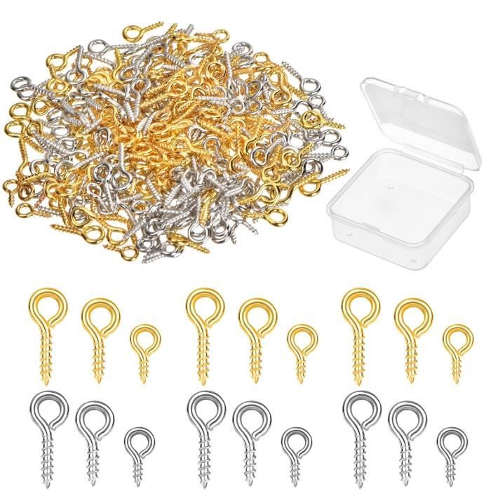 Lot De 300 Petits œillets à Visser Dorés En Acier Inox - 10 Mm, Bague 5 Mm - Parfait Pour Bijoux DIY, Pendentifs, Perles Et Déco - 2