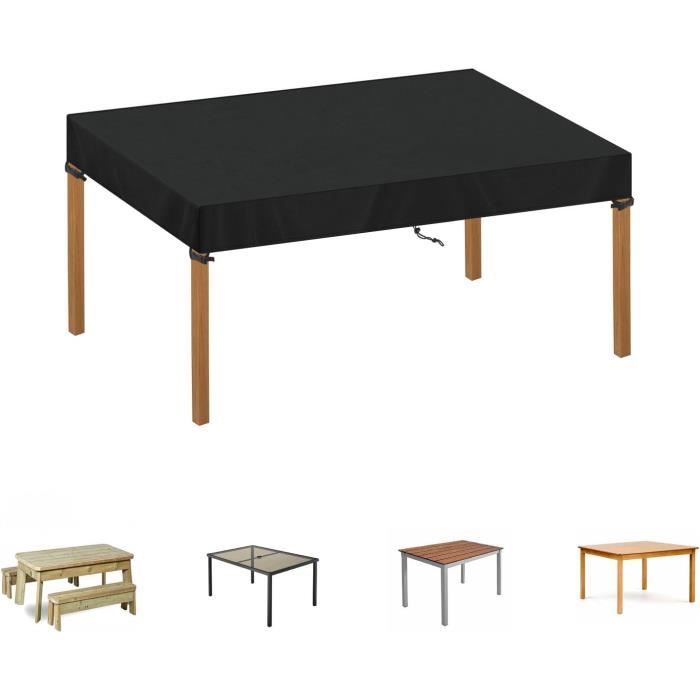 LAMUNI Housse Salon de Jardin 180x120x75cm Housse de Protection pour Meubles de Jardin, 420D Oxford Tissu Housses Table de Jardin Imperméable Bache Salon de Jardin Exterieur, Anti-UV, Rectangulaire