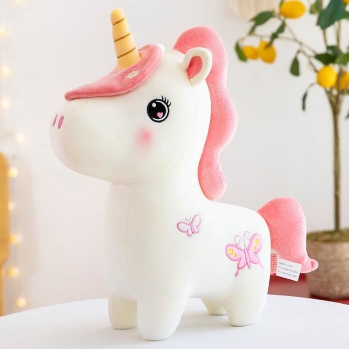 Licornel en Peluche 25 cm Blanche et multicolore - Jeux - Jouets