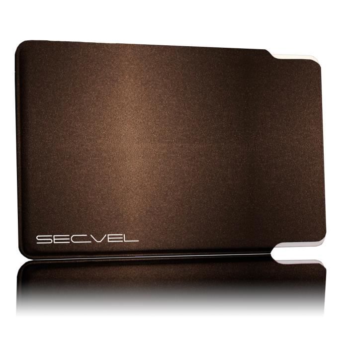 Sketch SECVEL protection RFID/NFC et champs magnétiques LeNOUVEAU et AME´LIORE´ Étui de carte bancaire premium edition 