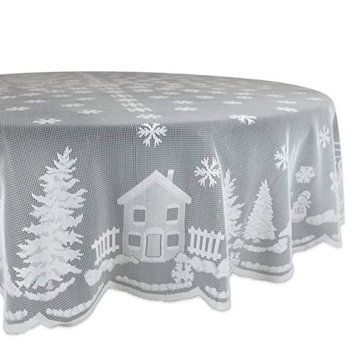 Nappe Blanc Table Coureur style maison de campagne Couverture aspect lin